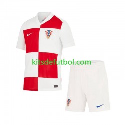 Equipación completa Niño Croacia Euro 2024 Camiseta de local Manga Corta