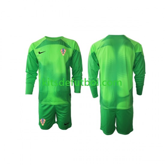 Equipación completa Niño Croacia Portero World Cup 2022 Camiseta de visitante Manga Larga
