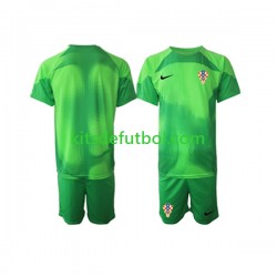 Equipación completa Niño Croacia Portero World Cup 2022 Camiseta de visitante Manga Corta