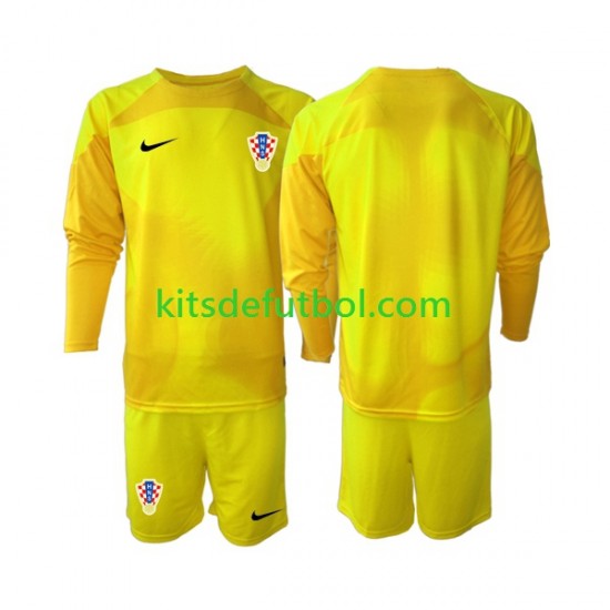 Equipación completa Niño Croacia Portero World Cup 2022 Camiseta de local Manga Larga