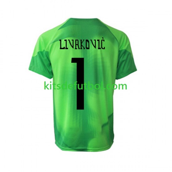 Croacia Portero Livakovic World Cup 2022 Hombre Camiseta de visitante Manga Corta