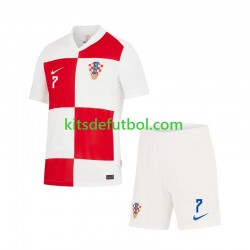 Equipación completa Niño Croacia Lovro Majer 7 Euro 2024 Camiseta de local Manga Corta