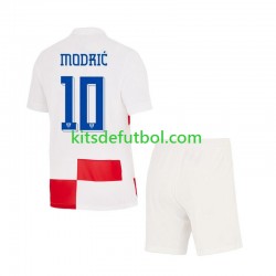 Equipación completa Niño Croacia Luca Modric 10 Euro 2024 Camiseta de local Manga Corta