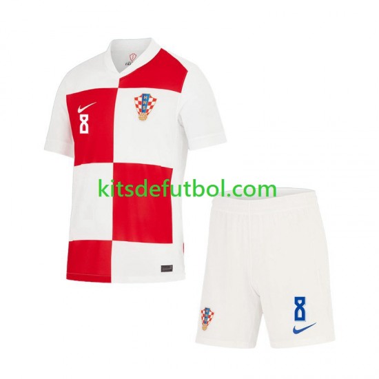 Equipación completa Niño Croacia Mateo Kovacic 8 Euro 2024 Camiseta de local Manga Corta