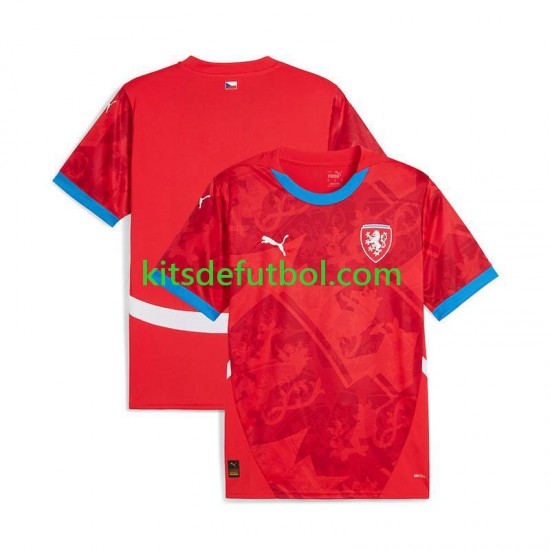 República Checa Euro 2024 Hombre Camiseta Rojo de local Manga Corta