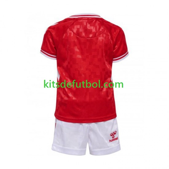 Equipación completa Niño Dinamarca Euro 2024 Camiseta de local Manga Corta