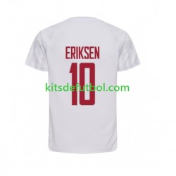 Dinamarca Christian Eriksen 10 World Cup 2022 Hombre Camiseta de visitante Manga Corta