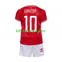 Equipación completa Niño Dinamarca Eriksen 10 Euro 2024 Camiseta de local Manga Corta