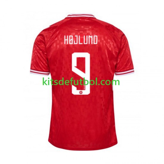 Dinamarca Hojlund 9 Euro 2024 Hombre Camiseta de local Manga Corta