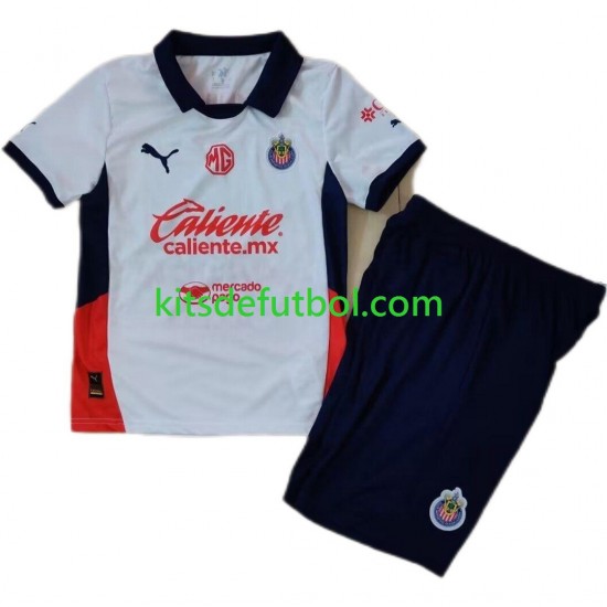 Equipación completa Niño Deportivo Guadalajara Camiseta de visitante 2024-2025 Manga Corta