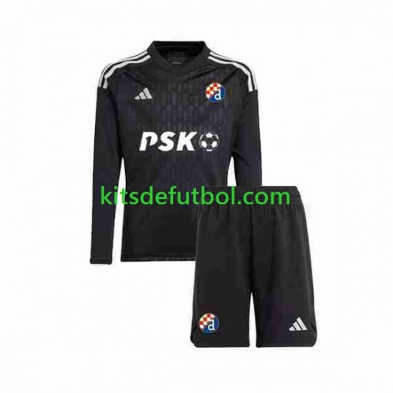 Equipación completa Niño Dinamo Zagreb Portero Camiseta de visitante 2023-2024 Manga Larga