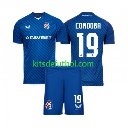 Equipación completa Niño Dinamo Zagreb Juan Cordoba 19 Camiseta de local 2024-2025 Manga Corta