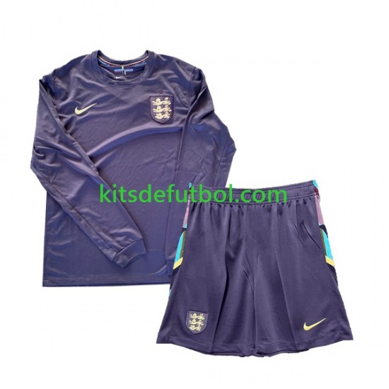 Equipación completa Niño Inglaterra Euro 2024 Camiseta de visitante Manga Larga