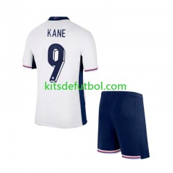 Equipación completa Niño Inglaterra Harry Kane 9 Euro 2024 Camiseta de local Manga Corta