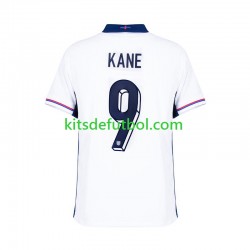 Inglaterra Harry Kane 9 Euro 2024 Hombre Camiseta Blanco de local Manga Corta