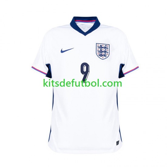 Inglaterra Harry Kane 9 Euro 2024 Hombre Camiseta Blanco de local Manga Corta