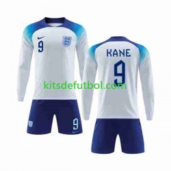 Equipación completa Niño Inglaterra Kane 9 World Cup 2022 Camiseta de local Manga Larga