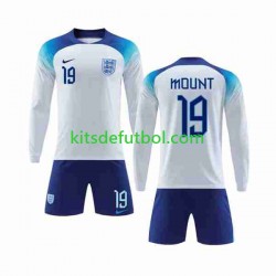 Equipación completa Niño Inglaterra Mount 19 World Cup 2022 Camiseta de local Manga Larga