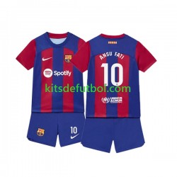 Equipación completa Niño FC Barcelona Ansu Fati 10 Camiseta de local 2023-2024 Manga Corta