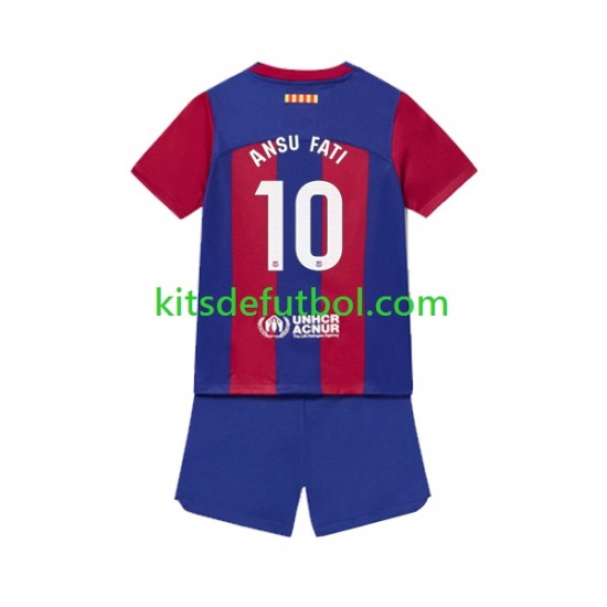 Equipación completa Niño FC Barcelona Ansu Fati 10 Camiseta de local 2023-2024 Manga Corta