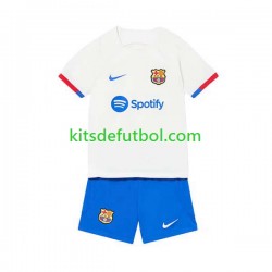 Equipación completa Niño FC Barcelona Camiseta de visitante 2023-2024 Manga Corta