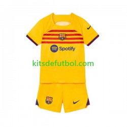 Equipación completa Niño FC Barcelona Camiseta Cuarta 2022-2023 Manga Corta
