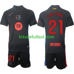 Equipación completa Niño FC Barcelona F DE JONG 21 Camiseta de visitante 2024-2025 Manga Corta
