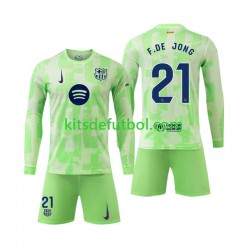 Equipación completa Niño FC Barcelona F DE JONG 21 Camiseta alternativa 2024-2025 Manga Larga