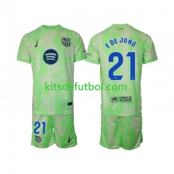 Equipación completa Niño FC Barcelona F DE JONG 21 Camiseta alternativa 2024-2025 Manga Corta