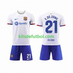 Equipación completa Niño FC Barcelona Frenkie de Jong 21 Camiseta de visitante 2023-2024 Manga Corta