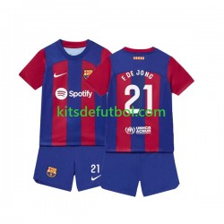 Equipación completa Niño FC Barcelona Frenkie de Jong 21 Camiseta de local 2023-2024 Manga Corta