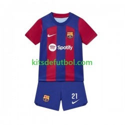 Equipación completa Niño FC Barcelona Frenkie de Jong 21 Camiseta de local 2023-2024 Manga Corta