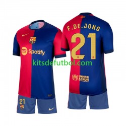 Equipación completa Niño FC Barcelona Frenkie de Jong 21 Camiseta de local 2024-2025 Manga Corta