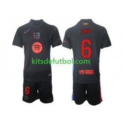Equipación completa Niño FC Barcelona Gavi 6 Camiseta de visitante 2024-2025 Manga Corta