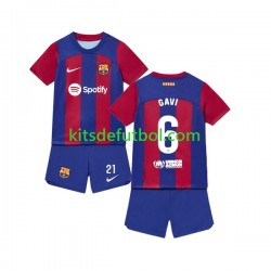 Equipación completa Niño FC Barcelona Gavi 6 Camiseta de local 2023-2024 Manga Corta