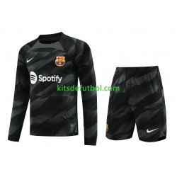 Equipación completa Niño FC Barcelona Portero Camiseta de visitante 2023-2024 Manga Larga