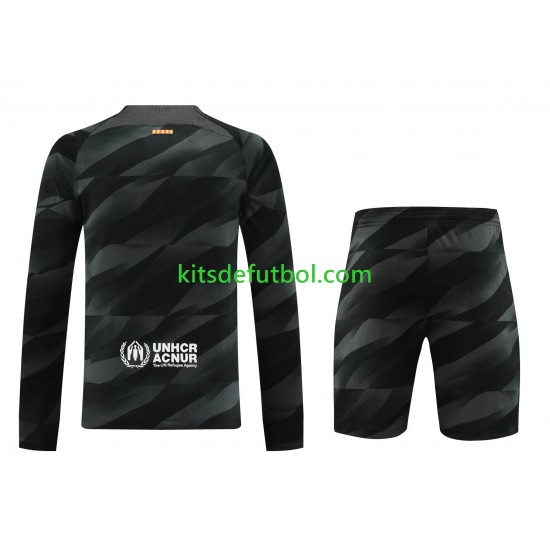 Equipación completa Niño FC Barcelona Portero Camiseta de visitante 2023-2024 Manga Larga