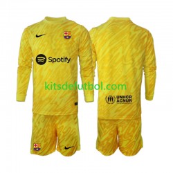 Equipación completa Niño FC Barcelona Portero Camiseta de visitante 2024-2025 Manga Larga