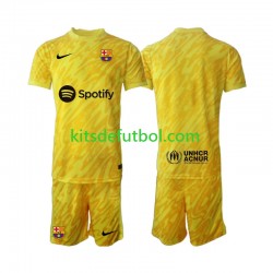 Equipación completa Niño FC Barcelona Portero Camiseta de visitante 2024-2025 Manga Corta