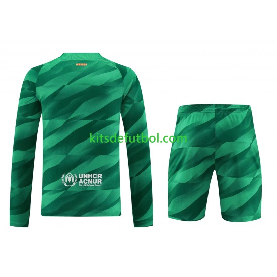 Equipación completa Niño FC Barcelona Portero Camiseta de local 2023-2024 Manga Larga