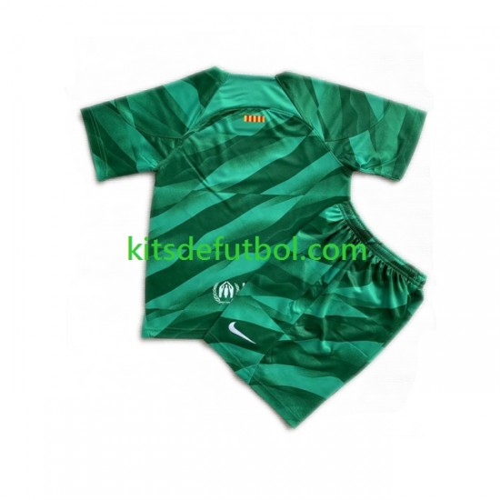 Equipación completa Niño FC Barcelona Portero Camiseta de local 2023-2024 Manga Corta