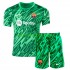 Equipación completa Niño FC Barcelona Portero Camiseta Verde de local 2024-2025 Manga Corta