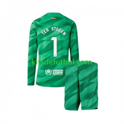 Equipación completa Niño FC Barcelona Portero Ter Stegen 1 Camiseta de local 2023-2024 Manga Larga