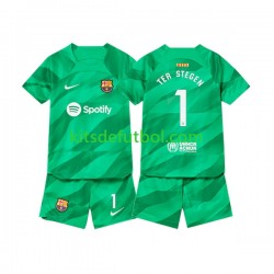 Equipación completa Niño FC Barcelona Portero Ter Stegen 1 Camiseta de local 2023-2024 Manga Corta
