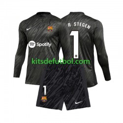 Equipación completa Niño FC Barcelona Portero Ter Stegen 1 Camiseta alternativa 2024-2025 Manga Larga