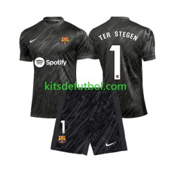Equipación completa Niño FC Barcelona Portero Ter Stegen 1 Camiseta alternativa 2024-2025 Manga Corta