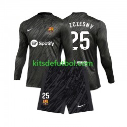 Equipación completa Niño FC Barcelona Portero Wojciech Szczesny 25 Camiseta de visitante 2024-2025 Manga Larga
