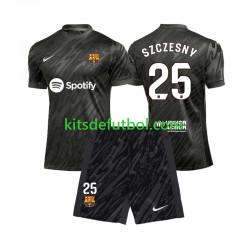 Equipación completa Niño FC Barcelona Portero Wojciech Szczesny 25 Camiseta de visitante 2024-2025 Manga Corta