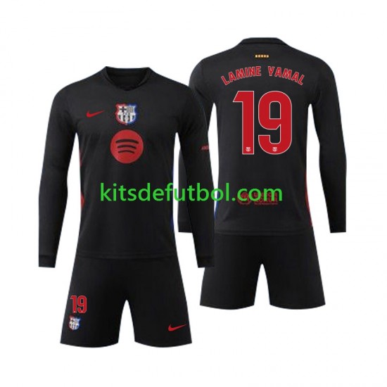Equipación completa Niño FC Barcelona Lamine Yamal 19 Camiseta de visitante 2024-2025 Manga Larga