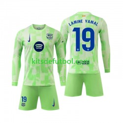 Equipación completa Niño FC Barcelona Lamine Yamal 19 Camiseta alternativa 2024-2025 Manga Larga